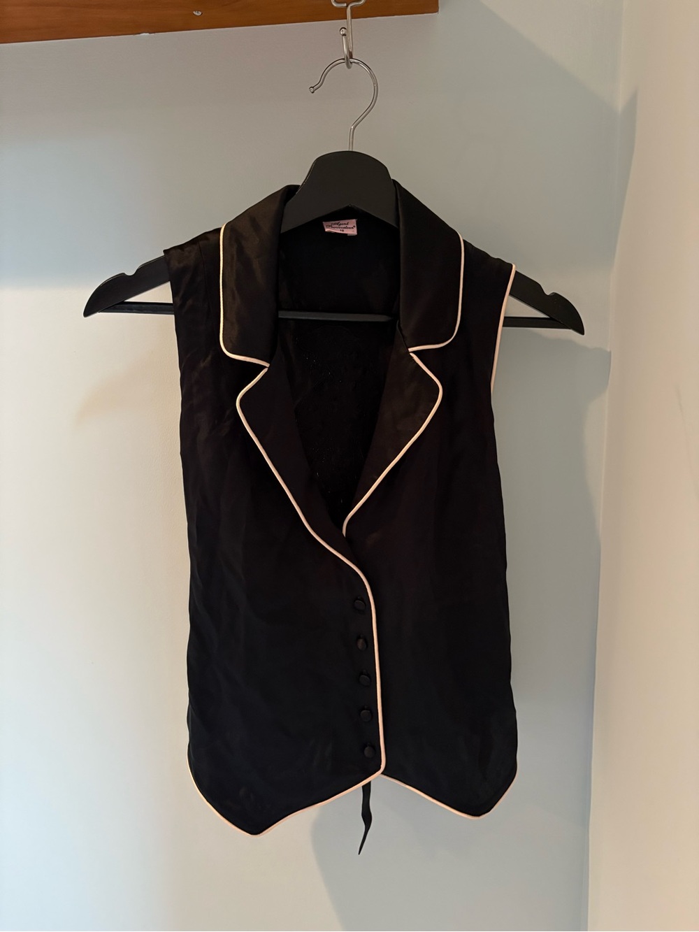 Agent Provocateur Black Vest with Cream silk vintage